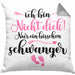 Kissen mit Füllung 40x40 Ich Bin Nicht Dick Ich Bin Schwanger Geschenk Überraschung Schwangerschaftsverkündung (Grau) Grau Trendation