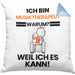 Musiktherapeut Geschenk Kissen mit Füllung 40x40 Lustiger Spruch Ich Bin Musiktherapeut Warum Weil Ich Es Kann Geschenkidee Bester Musiktherapeut Geburtstag (Grau) Blau Trendation