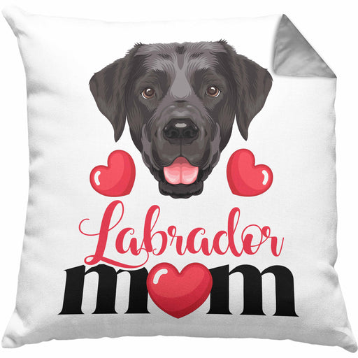 Labrador Besitzer Mom Mama Kissen mit Füllung 40x40 Geschenk Lustiger Spruch Geschenkidee Labrador Besitzerin (Grau) Grau Trendation