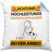 Hundeliebhaber Kissen mit Füllung 40x40 Geschenk Lustiger Spruch Geschenkidee für Hundeliebhaber Achtung Hochleistungs Hundeliebhaber Bei Der Arbeit (Grau) Blau Trendation