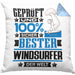 Windsurfer Geschenk Lustiger Spruch für Windsurfer Geschenkidee Bester Windsurfer Der WeltKissen mit Füllung 40x40 (Grau) Blau Trendation