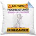 Stand-Up-Paddler Kissen mit Füllung 40x40 Geschenk Lustiger Spruch Geschenkidee für Stand-Up-Paddler Achtung Hochleistungs Stand-Up-Paddler Bei Der Arbeit (Grau) Blau Trendation
