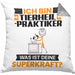 Tierheilpraktiker Kissen mit Füllung 40x40 Geschenk für Tierheilpraktiker Geburtstag Lustiger Spruch Was Ist Deine Superkraft (Grau) Grau Trendation