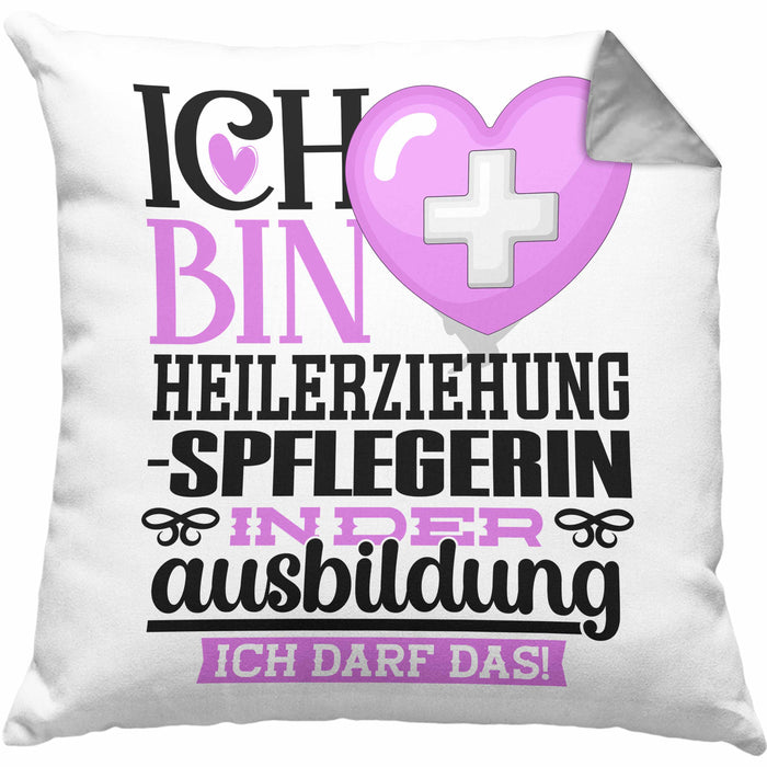 Heilerziehungspflegerin Ausbildung Start Geschenk Kissen mit Füllung 40x40 Ich Bin Heilerziehungspflegerin In Der Ausbildung Ich Darf Das Geschenkidee (Grau) Grau Trendation
