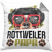 Rottweiler Papa Besitzer Kissen mit Füllung 40x40 Geschenk Lustiger Spruch Geschenkidee Rottweiler Liebhaber (Grau) Grau Trendation