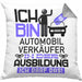 Automobilverkäufer Ausbildung Kissen mit Füllung 40x40 Geschenk Ich Bin Automobilverkäufer In Der Ausbildung Ich Darf Das Geschenkidee Spruch (Grau) Grau Trendation