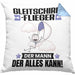 Gleitschirmflieger Kissen mit Füllung 40x40 Geschenk für Gleitschirmflieger Der Mann Der Alles Kann Geschenkidee zum Geburtstag (Grau) Blau Trendation