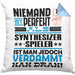 Synthesizer-Spieler Geschenk Kissen mit Füllung 40x40 Lustige Geschenkidee für Synthesizer-Spieler Geburtstag Niemand Ist Perfekt Aber Als Synthesizer-Spieler Ist Man Nah Dran (Grau) Blau Trendation
