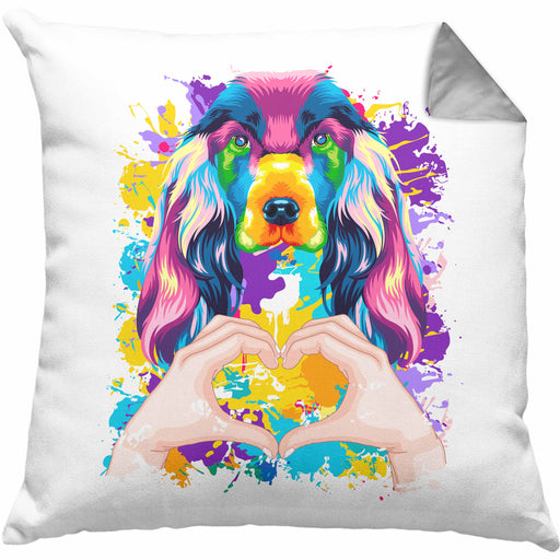 Cocker Spaniel Besitzer Farbe Love Kissen mit Füllung 40x40 Geschenk Lustiger Spruch Geschenkidee Cocker Spaniel Besitzerin (Grau) Grau Trendation