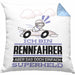Rennfahrer Geschenk Kissen mit Füllung 40x40 Ich Bin Rennfahrer Aber Sag Doch Einfach Superheld Lustige Geschenkdiee für Rennfahrer (Grau) Blau Trendation