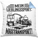 Lieblingssport Maistransport Kissen mit Füllung 40x40 Geschenk Landwirt Bauer Geschenkidee Landwirtschaft Häferl (Grau) Blau Trendation