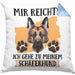 Schäferhund Besitzer Kissen mit Füllung 40x40 Geschenk Lustiger Spruch Geschenkidee Mir Reichts Ich Geh Zu Meinem Schäferhund (Grau) Blau Trendation