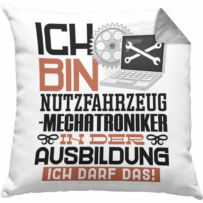 Nutzfahrzeugmechatroniker Ausbildung Kissen mit Füllung 40x40 Geschenk Ich Bin Nutzfahrzeugmechatroniker In Der Ausbildung Ich Darf Das Geschenkidee Spruch (Grau) Grau Trendation