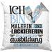 Malerin und Lackiererin Ausbildung Start Geschenk Kissen mit Füllung 40x40 Ich Bin Malerin und Lackiererin In Der Ausbildung Ich Darf Das Geschenkidee (Grau) Grau Trendation