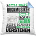 Rockmusiker Geschenk Kissen mit Füllung 40x40 Geschenkidee für Rockmusiker Geburtstag Lustig Ich Bin Rockmusiker Ich Kann Es Dir Erklären Aber Nicht Für Dich Verstehen (Grau) Blau Trendation