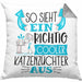 Katzenzüchter Kissen mit Füllung 40x40 So Sieht Ein Richtig Cooler Katzenzüchter Aus Geschenk Lustiger Spruch Geschenkidee (Grau) Grau Trendation