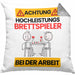 Brettspieler Kissen mit Füllung 40x40 Geschenk Lustiger Spruch Geschenkidee für Brettspieler Achtung Hochleistungs Brettspieler Bei Der Arbeit (Grau) Grau Trendation