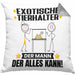 ExotischeTierhalter Kissen mit Füllung 40x40 Geschenk für ExotischeTierhalter Der Mann Der Alles Kann Geschenkidee zum Geburtstag (Grau) Grau Trendation