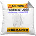 Bungee-Jumper Kissen mit Füllung 40x40 Geschenk Lustiger Spruch Geschenkidee für Bungee-Jumper Achtung Hochleistungs Bungee-Jumper Bei Der Arbeit (Grau) Grau Trendation