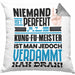 Kung-Fu-Meister Geschenk Kissen mit Füllung 40x40 Lustige Geschenkidee für Kung-Fu-Meister Geburtstag Niemand Ist Perfekt Aber Als Kung-Fu-Meister Ist Man Nah Dran (Grau) Grau Trendation