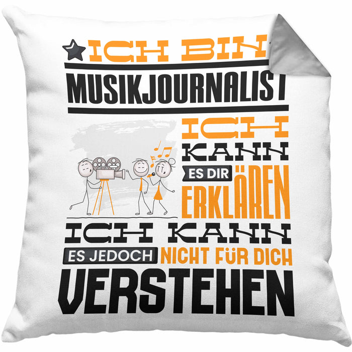 Musikjournalist Geschenk Kissen mit Füllung 40x40 Geschenkidee für Musikjournalist Geburtstag Lustig Ich Bin Musikjournalist Ich Kann Es Dir Erklären Aber Nicht Für Dich Verstehen (Grau) Grau Trendation