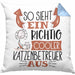 Katzenbetreuer Kissen mit Füllung 40x40 So Sieht Ein Richtig Cooler Katzenbetreuer Aus Geschenk Lustiger Spruch Geschenkidee (Grau) Blau Trendation