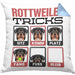 Rottweiler Besitzer Kissen mit Füllung 40x40 Geschenk Lustiger Spruch Geschenkidee Rottweiler Tricks Bleib (Grau) Blau Trendation