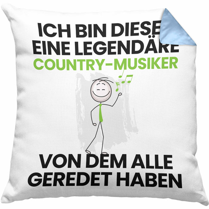 Country-Musiker Geschenk Kissen mit Füllung 40x40 Lustige Geschenkidee Geburtstag für Country-Musiker Ich Bin Dieser Legendäre Country-Musiker Von Dem Alle Geredet Haben (Grau) Blau Trendation