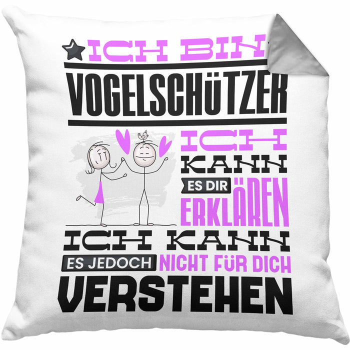 Vogelschützer Geschenk Kaffee-Kissen mit Füllung 40x40 Geschenkidee für Vogelschützer Ich Bin Vogelschützer Ich Kann Es Dir Erklären Jedoch Nicht Für Dich Verstehen Spruch Lustig (Grau) Grau Trendation