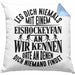 Eishockeyfan Kissen mit Füllung 40x40 Geschenk Leg Dich Niemals Mit Einem Eishockeydfan An Eishockey-Liebhaber Spieler Geschenkidee (Grau) Blau Trendation