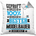 Modelbauer Geschenk Lustiger Spruch für Modelbauer Geschenkidee Bester Modelbauer Der WeltKissen mit Füllung 40x40 (Grau) Grau Trendation