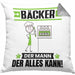 Bäcker Kissen mit Füllung 40x40 Geschenk für Bäcker Der Mann Der Alles Kann Geschenkidee zum Geburtstag (Grau) Grau Trendation