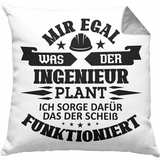 Zerspanungsmechaniker Kissen mit Füllung 40x40 Geschenk Zerspaner Fräser und Dreher Spruch (Grau) Grau Trendation