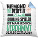 Curling-Spieler Geschenk Kissen mit Füllung 40x40 Lustige Geschenkidee für Curling-Spieler Geburtstag Niemand Ist Perfekt Aber Als Curling-Spieler Ist Man Nah Dran (Grau) Blau Trendation