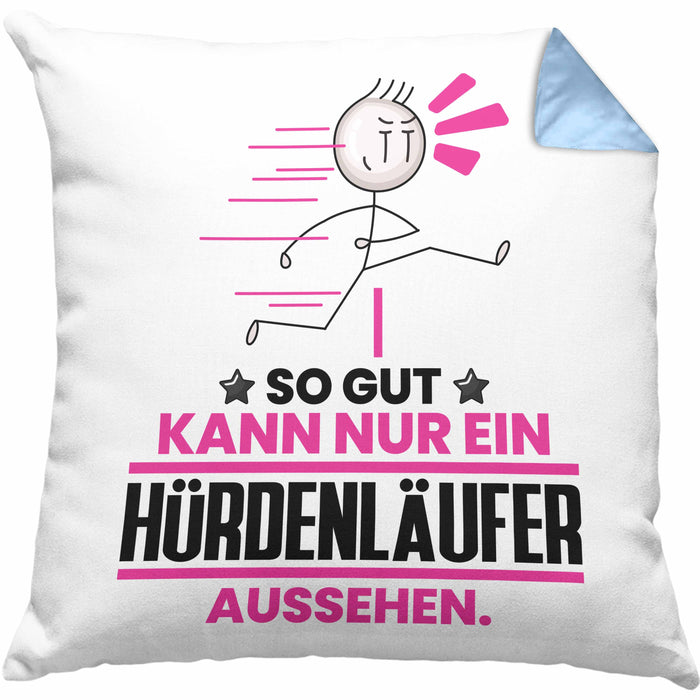 Hürdenläufer Geschenk Kissen mit Füllung 40x40 So Gut Kann Nur Ein Hürdenläufer Aussehen Geschenkidee (Grau) Blau Trendation