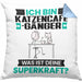 Katzencafégänger Kissen mit Füllung 40x40 Geschenk für Katzencafégänger Geburtstag Lustiger Spruch Was Ist Deine Superkraft (Grau) Blau Trendation