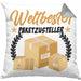 Paketzusteller Geschenk Kissen mit Füllung 40x40 Spruch Weltbester Paketzusteller Postbote (Grau) Grau Trendation