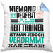 Reittrainer Geschenk Kissen mit Füllung 40x40 Lustige Geschenkidee für Reittrainer Geburtstag Niemand Ist Perfekt Aber Als Reittrainer Ist Man Nah Dran (Grau) Blau Trendation