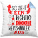 So Sieht Ein Richtig Cooler Weinsammler Aus Geschenk Kissen mit Füllung 40x40 Lustiger Spruch Geschenkidee (Grau) Blau Trendation