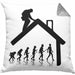 Dachdecker Geschenk Kissen mit Füllung 40x40 Evolution Geschenkidee Spruch (Grau) Grau Trendation