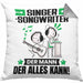 Singer-Songwriter Kissen mit Füllung 40x40 Geschenk für Singer-Songwriter Der Mann Der Alles Kann Geschenkidee zum Geburtstag (Grau) Grau Trendation