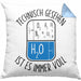 Lustige Kissen mit Füllung 40x40 mit technischem Spruch - Ideales Geschenk für Geburtstag (Grau) Blau Trendation