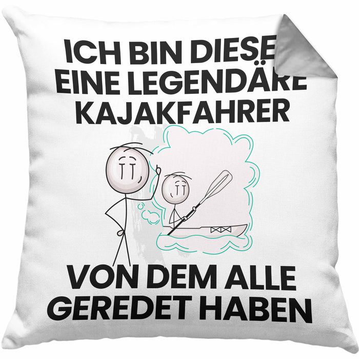 Kajakfahrer Geschenk Kissen mit Füllung 40x40 Lustige Geschenkidee Geburtstag für Kajakfahrer Ich Bin Dieser Legendäre Kajakfahrer Von Dem Alle Geredet Haben (Grau) Grau Trendation