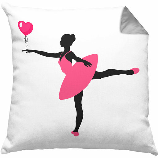 Ballett Ballerina Kissen mit Füllung 40x40 Mädchen Geschenk Lehrer Frauen Balett Geschenkidee (Grau) Grau Trendation