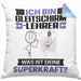 Gleitschirmlehrer Kissen mit Füllung 40x40 Geschenk für Gleitschirmlehrer Geburtstag Lustiger Spruch Was Ist Deine Superkraft (Grau) Blau Trendation
