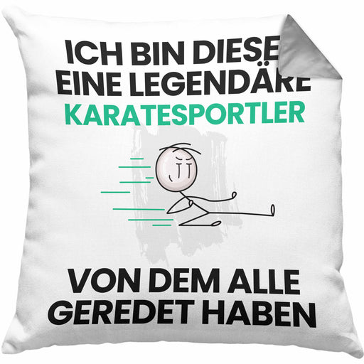 Karatesportler Geschenk Kissen mit Füllung 40x40 Lustige Geschenkidee Geburtstag für Karatesportler Ich Bin Dieser Legendäre Karatesportler Von Dem Alle Geredet Haben (Grau) Grau Trendation