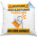 Forscher Kissen mit Füllung 40x40 Geschenk Lustiger Spruch Geschenkidee für Forscher Achtung Hochleistungs Forscher Bei Der Arbeit (Grau) Blau Trendation