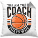 Basketball-Trainer Coach Kissen mit Füllung 40x40 Geschenk Lustig I Am The Coach Thats Why (Grau) Grau Trendation