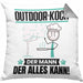 Outdoor-Koch Kissen mit Füllung 40x40 Geschenk für Outdoor-Koch Der Mann Der Alles Kann Geschenkidee zum Geburtstag (Grau) Grau Trendation