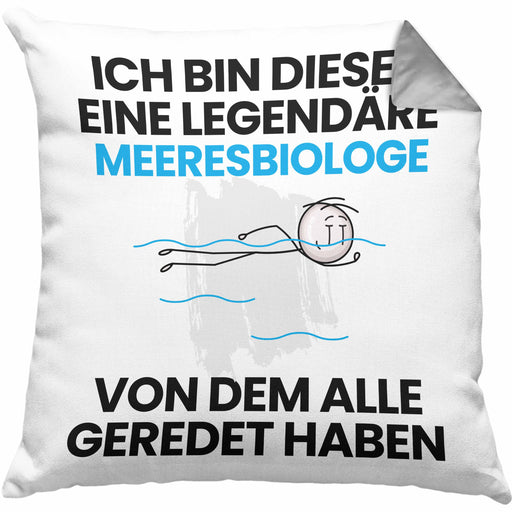 Meeresbiologe Geschenk Kissen mit Füllung 40x40 Lustige Geschenkidee Geburtstag für Meeresbiologe Ich Bin Dieser Legendäre Meeresbiologe Von Dem Alle Geredet Haben (Grau) Grau Trendation